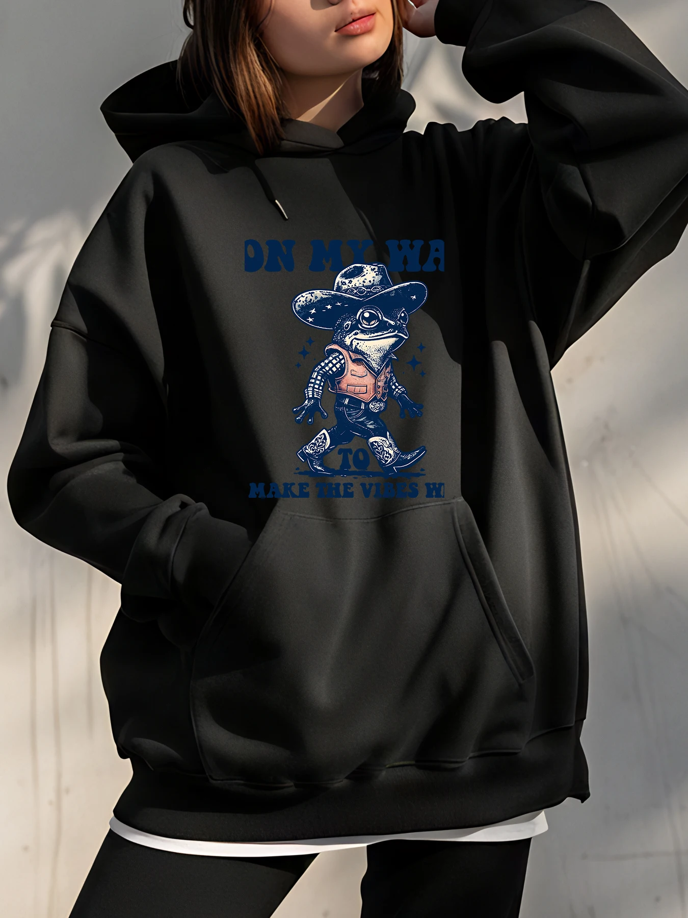 

Ковбойская толстовка с лягушкой и забавным животным принтом, унисекс, уличная одежда, повседневная одежда для мужчин и женщин