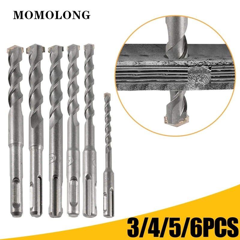 3/4/5/6 PCS SDS Plus Hole Saw Electric Rotary Hammer Block Drill Masonry Wall Brick Concrete Drill Bits Set Cross Carbide Tipped