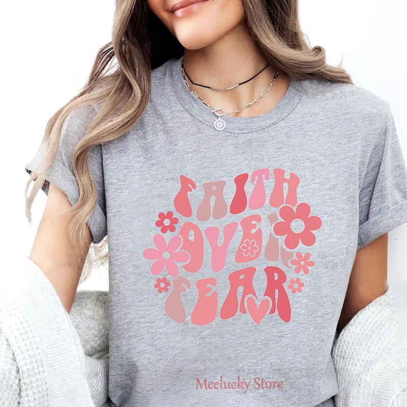 Beautiful letter print pattern summer women's T-shirt, simple and versatile, full of youthful vitality