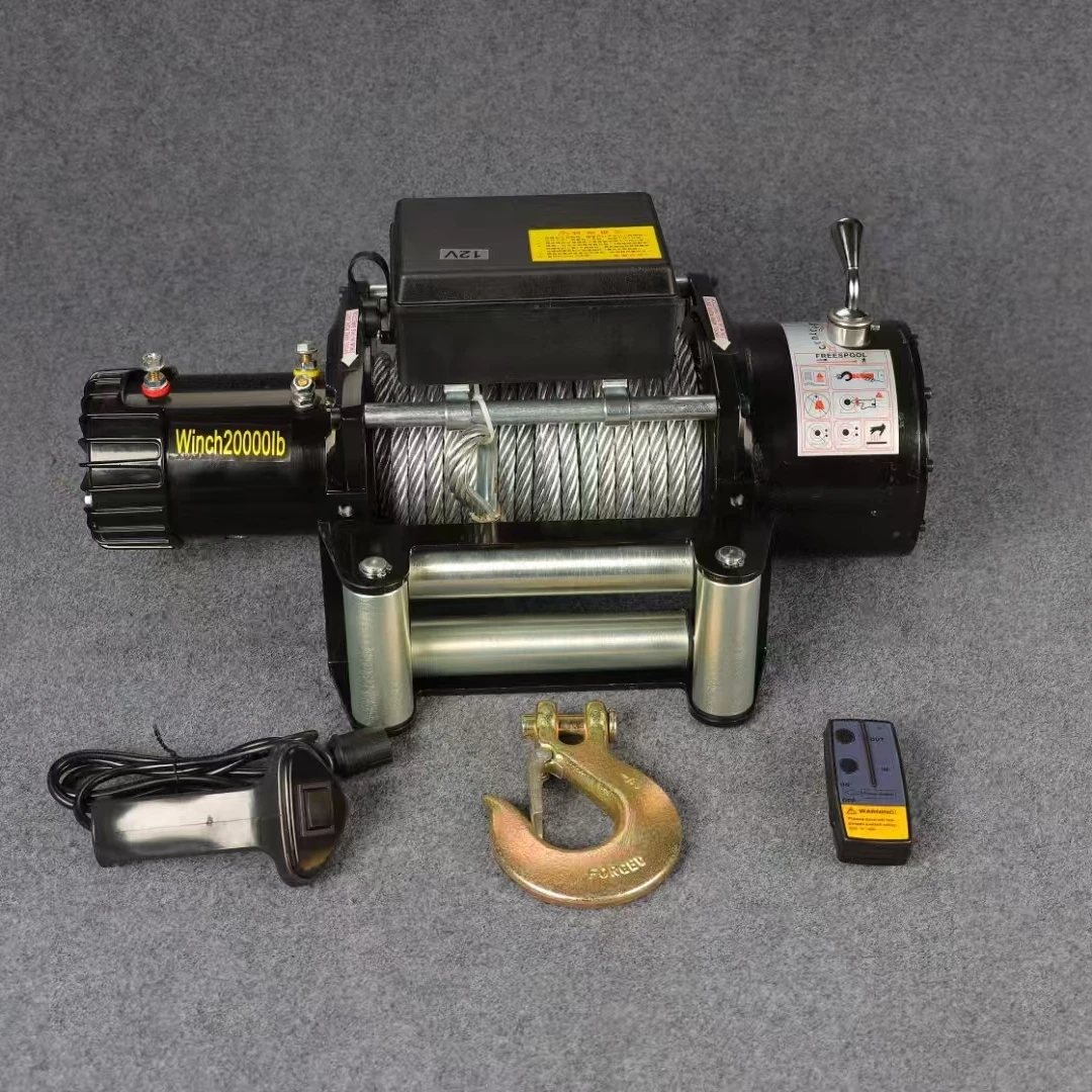 Waterproof Electric Winches 13500lb Steel Wire Rope Remote Control Winch CE ISO Certified 12V/24V