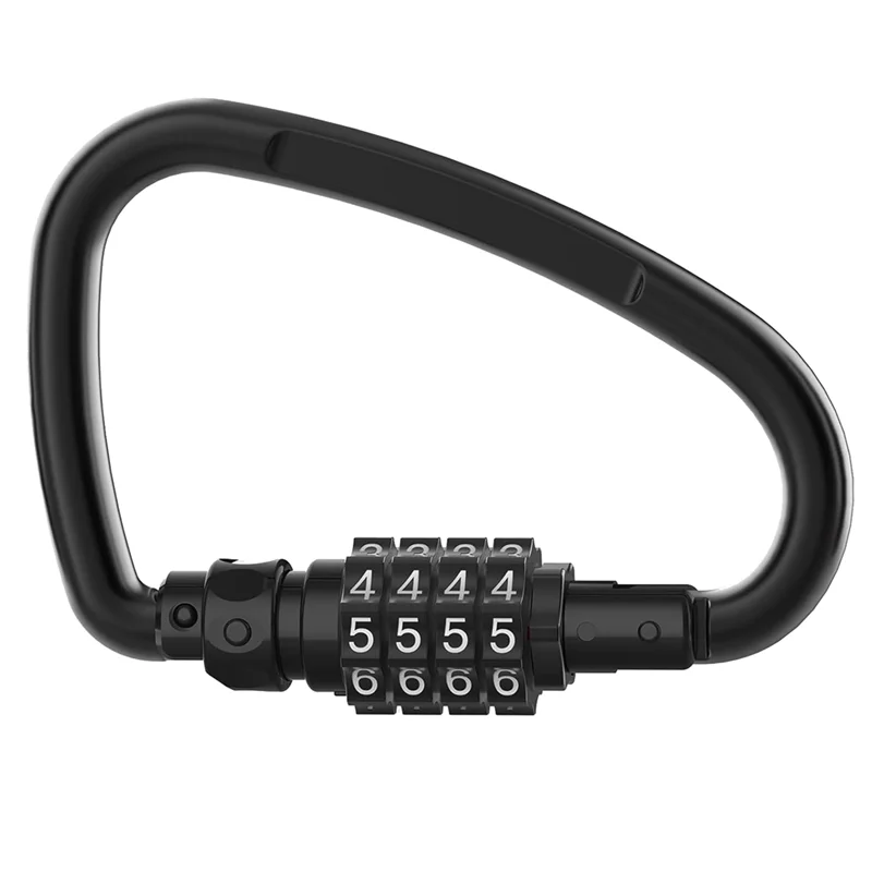 A93P Combination Locks, 4-Digit Heavy Duty Carabiner Clips, D-Shaped Code Lock for Looped Bike Security Cable Lock