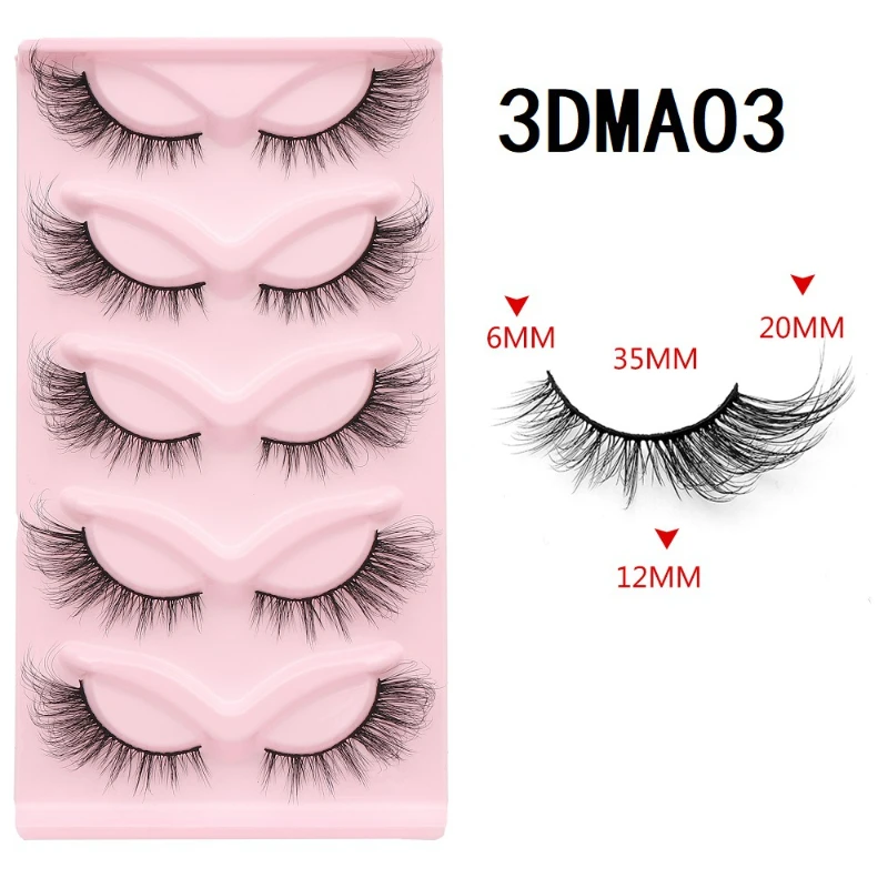 Katzenauge Wimpern 3d natürliche falsche Wimpern flauschige weiche Großhandel Kreuz 5 Paar Manga Wimpern wispy natürliche Verlängerung Make-up