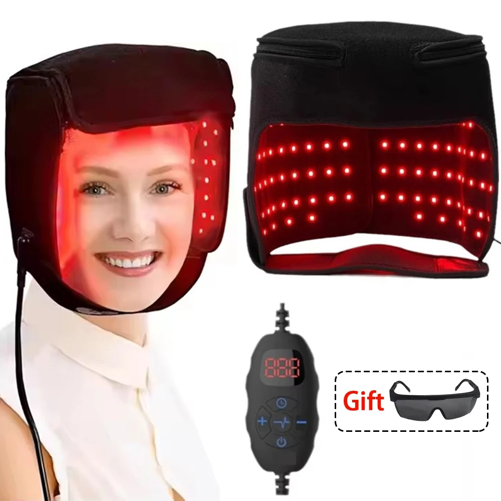 LED Red Light Therapy Hat For Hair Growth Red & Infrared Light Hair Growth Cap For Hair Loss Promote Hair Fast Regrow Care Cap