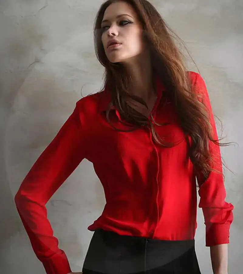 

Street Sle Long Sve irt Women's Suit New Sle Polyester Pure Color Busin Casual Fit European And American Faion