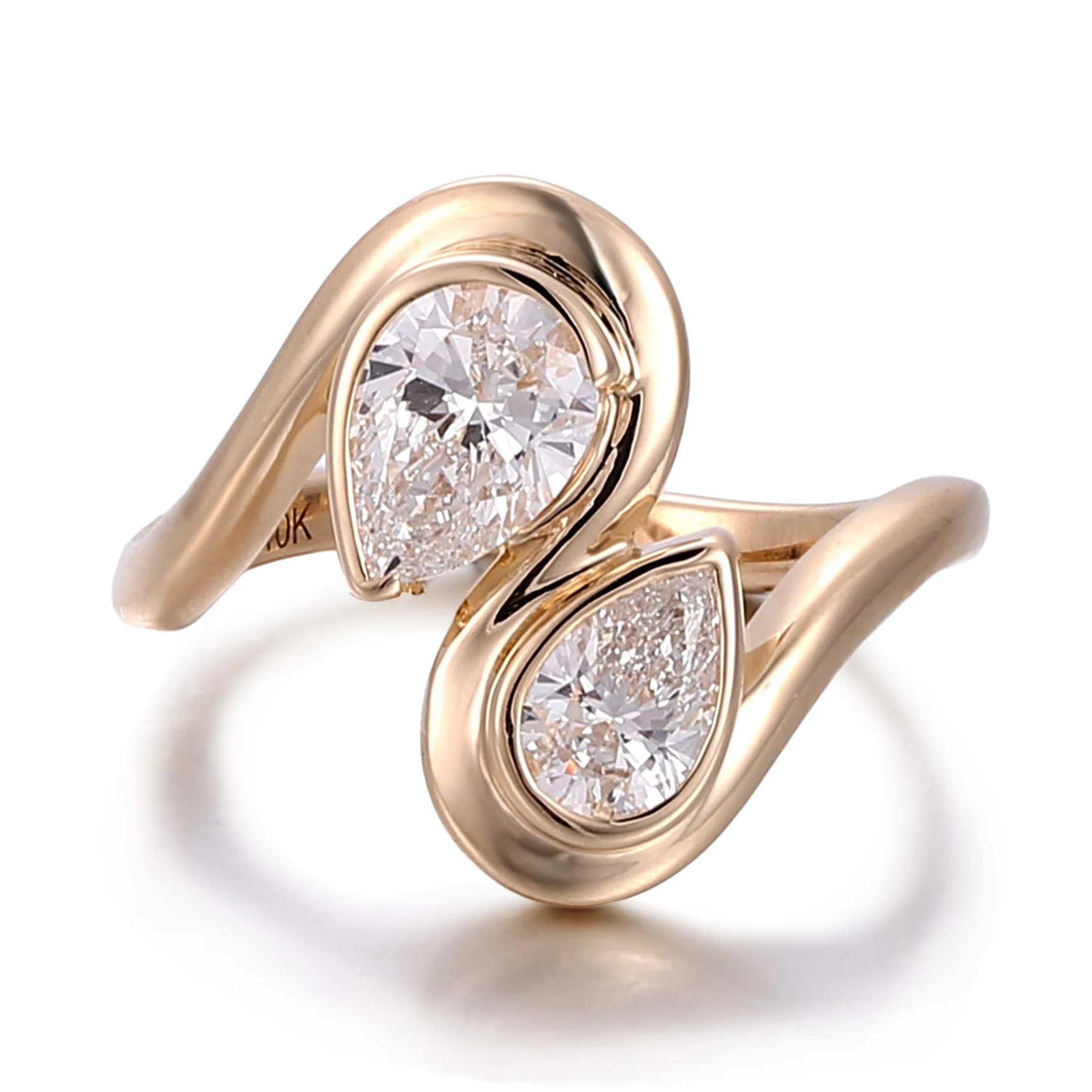 MUSHAN Bespoke Luxury Jewelry D Color VVS1 Level Pear Moissanite Diamond Ring Band For Women 10K 14K 18K Gold Rings Fine Jewelry
