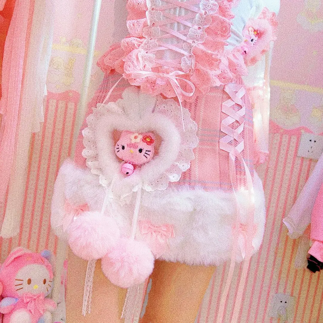 Original Cartoon Pattern Handmade Design SpicyGirl Pure Desire Sweet Cute Autumn and Winter Knitted Sweater/skirt/necklace/socks