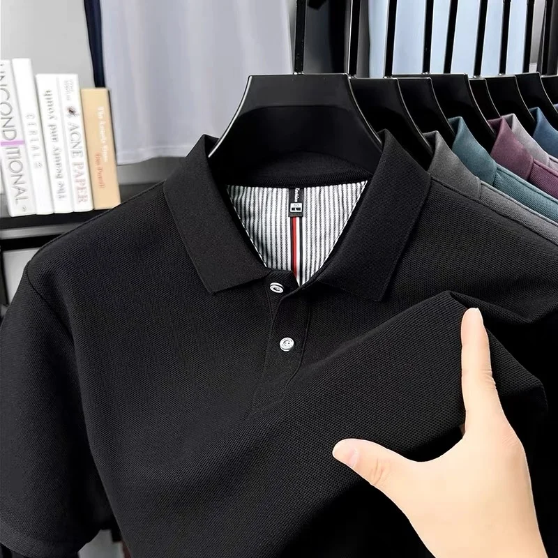 

100% pure cotton high-end brand men's short sleeve polo shirt summer fashion hot selling golf breathable casual business T-shirt