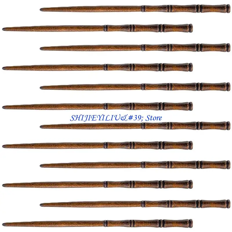 

E21F 12pcs Wooden Hair Sticks Chopstick Design Hair Ornament Hairpin for Formal Event