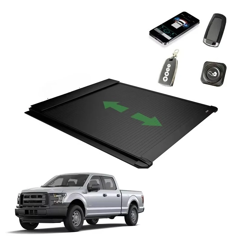 

4x4 Retractable Tonneau Cover for 2023 F150 Steel Hard Top with Aluminum Canopy Electric Truck Bed Drawer Covers