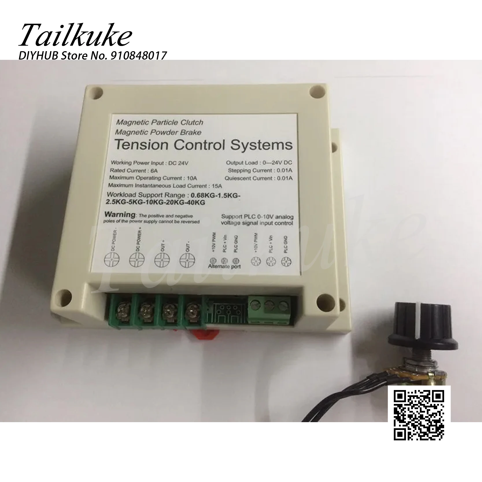 

Magnetic Powder Clutch Magnetic Powder Brake Tension Control System 24VDC Rated 6A Support PLC 0-10V