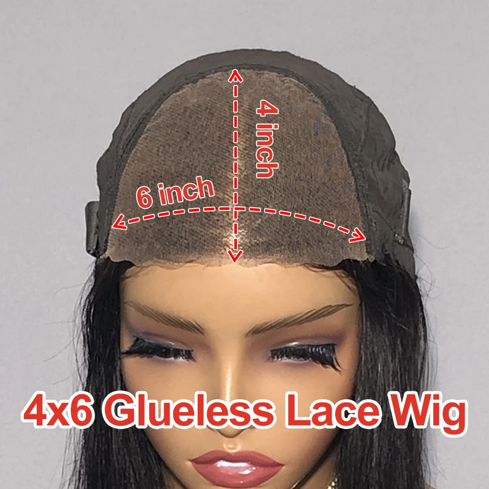 Miss Rola Glueless Straight Lace Front Wigs Brazilian 6x4 Lace Front Human Hair Wigs Pre Plucked 4x6 Lace Closure Wigs For Woman