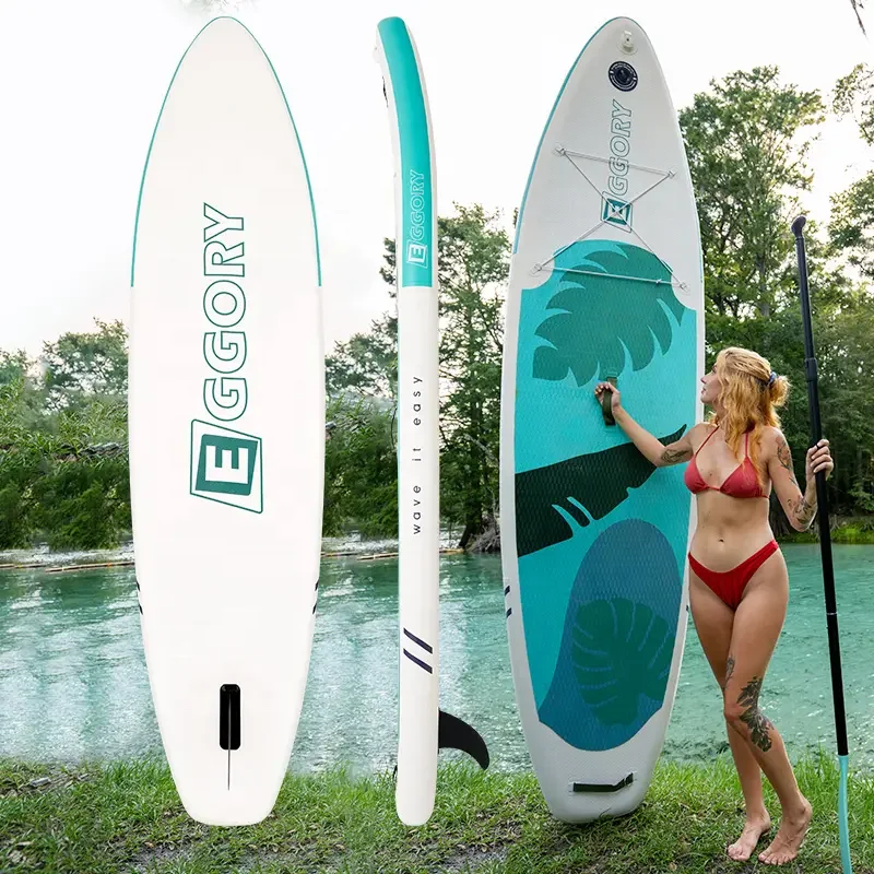 Green Banana Leaf Inflatable Stand Up Paddleboards High Quality Surfboard Water Game