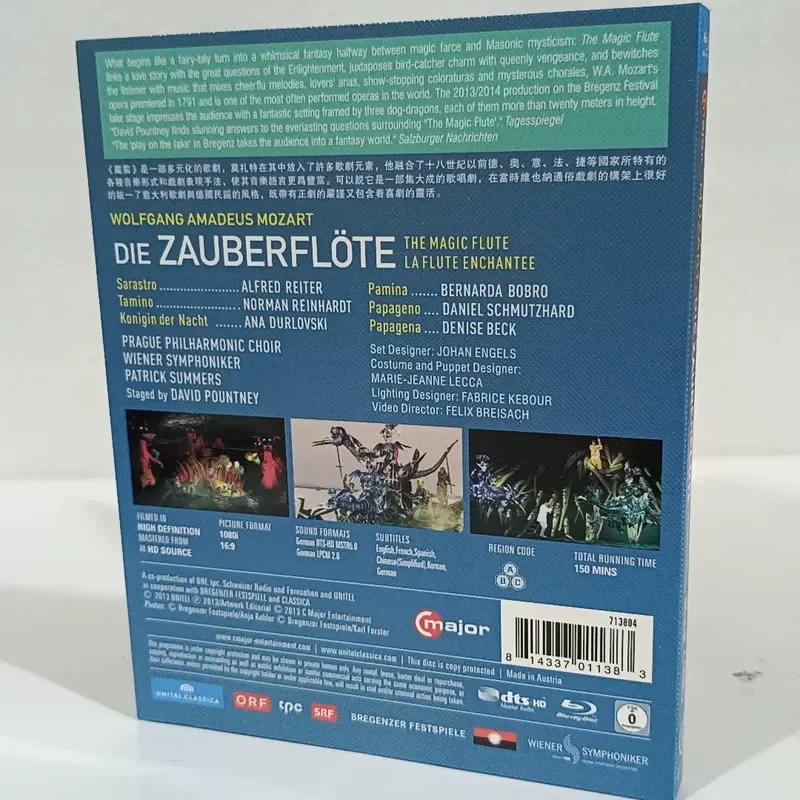 Brand New Unopened Box Blu-ray Disc Mozart Magic Flute Bregenz Festival Live Version High