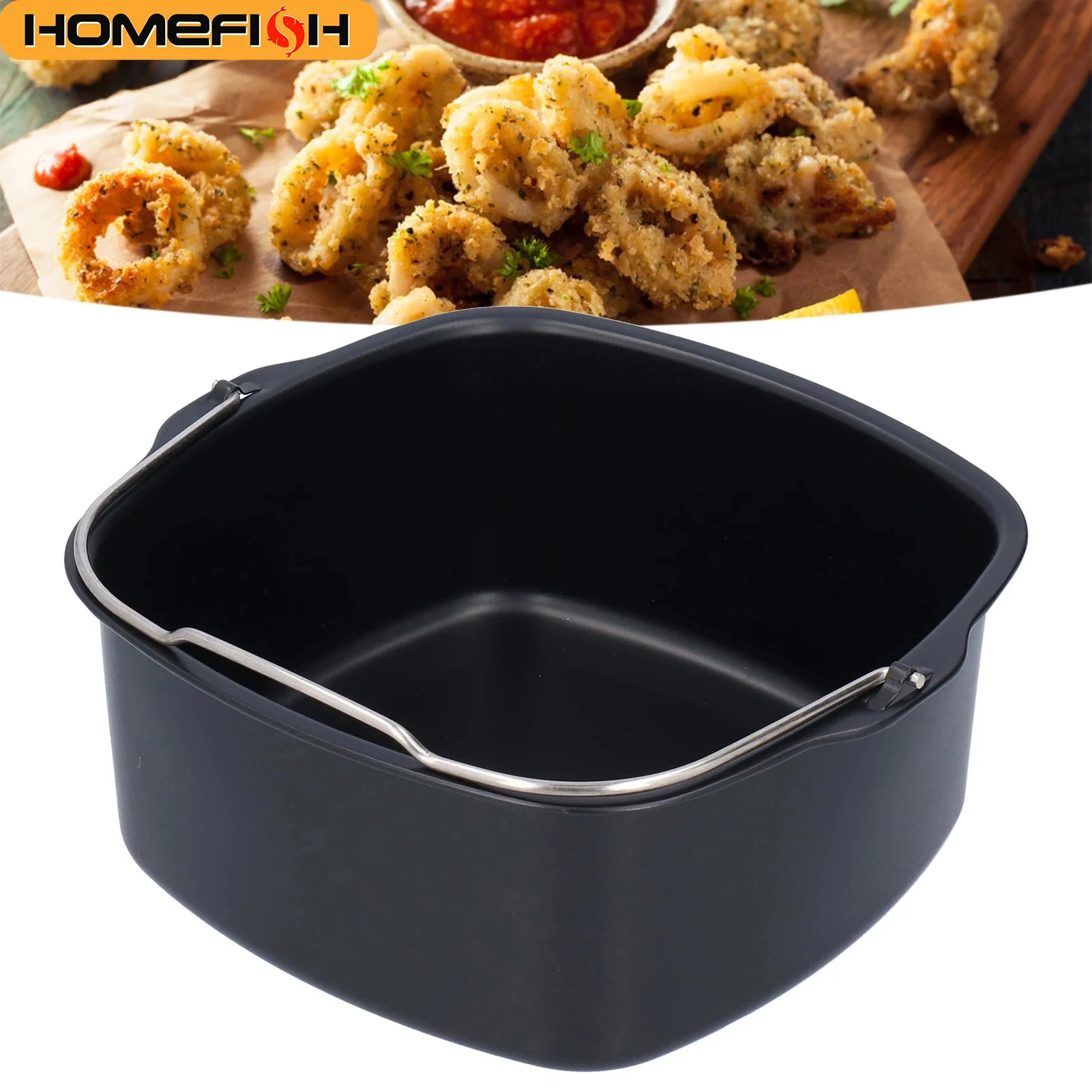 Non-stick Cake Baking Tray Basket Airfryer for Baking Dish Pan Air Fryer Accessories Baking Basket Pizza Plate Dish Pot Bakeware