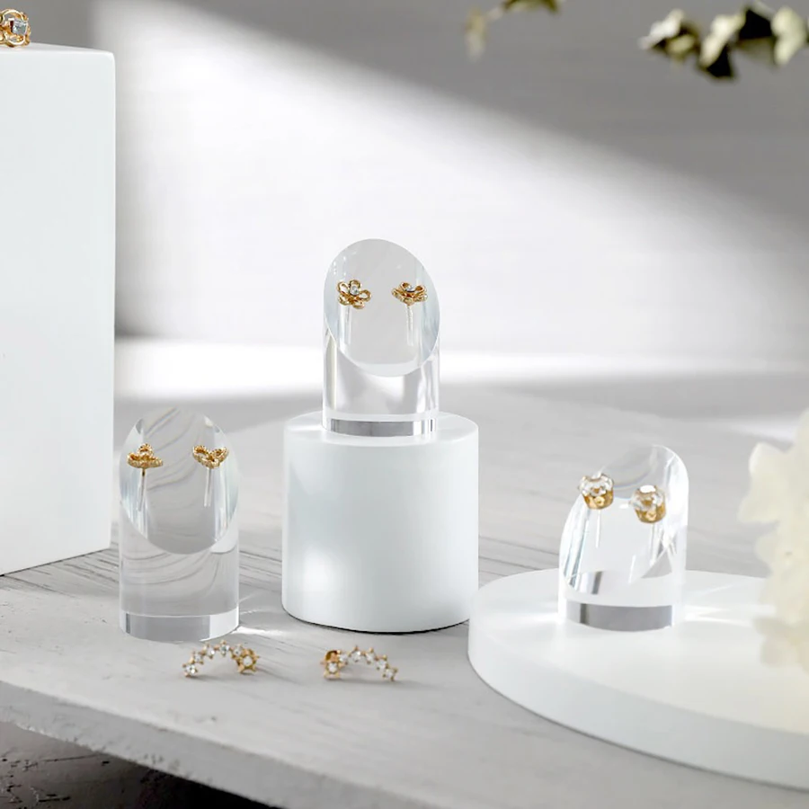 Minimalist Style Earring Display Stand Holder , Transparent Acrylic Earrings Organizer, Jewelry Photography Prop Rack