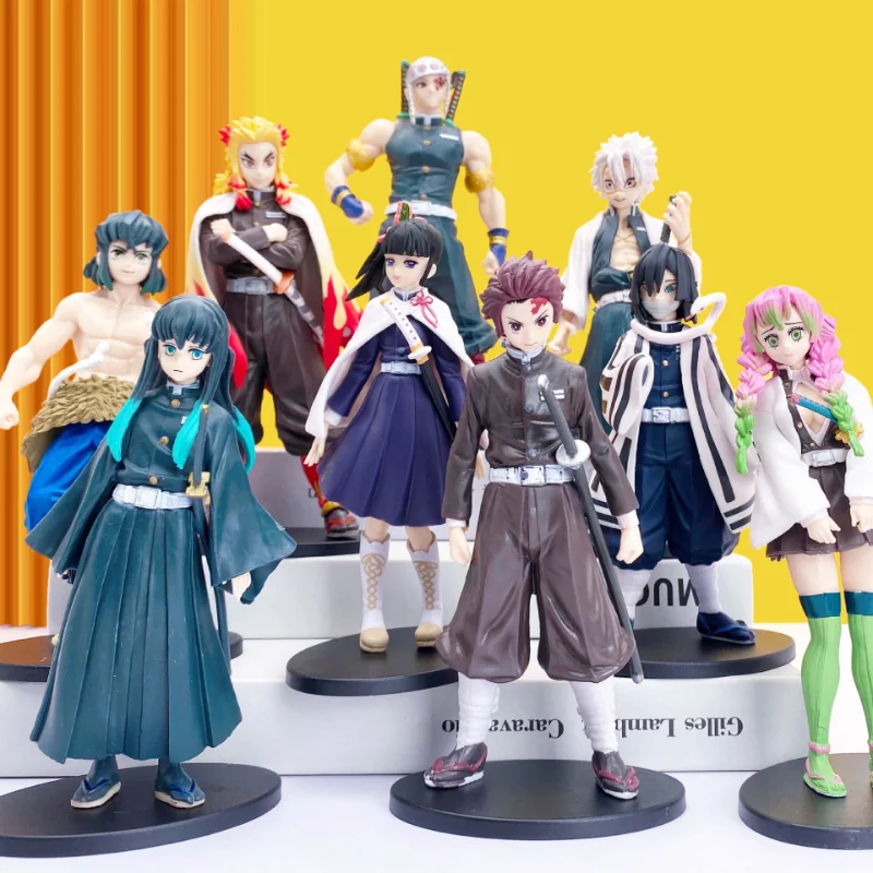 

Demon Slayer Characters Tanjirou Nezuko Tsuyuri Kanao Kanroji Mitsuri Action Figure Tokitou Muichirou Collecting Dolls Gifts