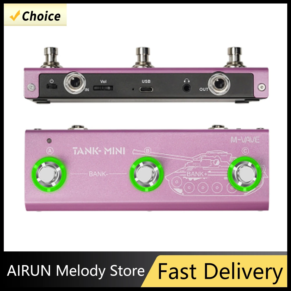 

M-VAVE Tank Mini Guitar Multi Guitar Effect Pedal Support IR and OTG Recording Built-in Cab Amp Mod FX Delay and Reverb Effects