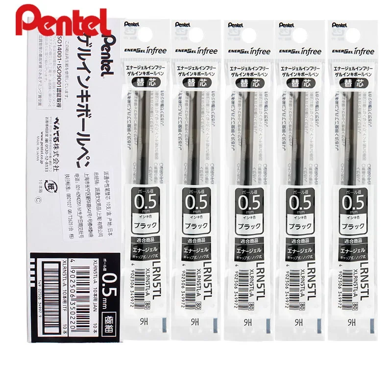 

10 шт. Pentel Energel LRN5 LRN5TL чернила для гелевой ручки цветной сменный стержень 0,5 мм BLN75/105 классический цвет для подписи офиса X Φ наконечник