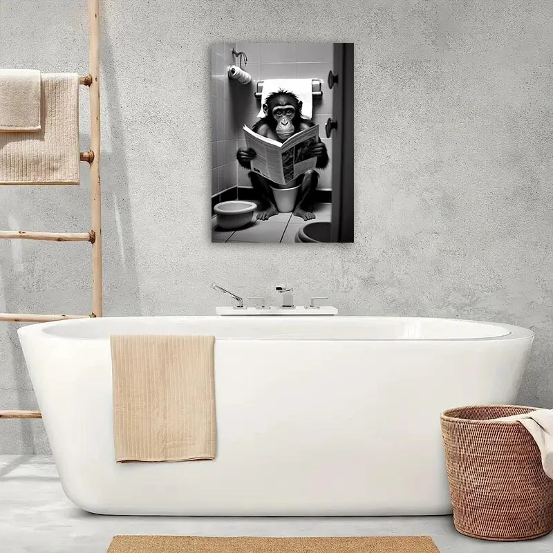 

Bathroom Wall Art Prints,Funny Bathroom Print For Washroom Restroom Trendy Bathroom Canvas Wall Art Posters Home Decoration