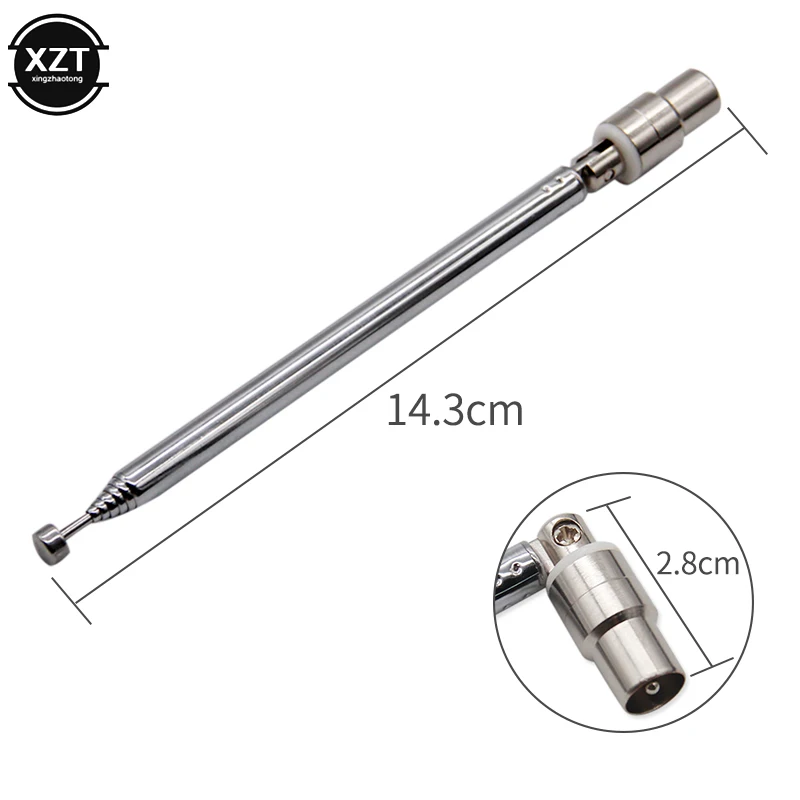 NEWEST F Type Radio TV Antenna 7 Section Telescopic Aerial Replacement Connector For TV AM FM Radio Cable 55cm