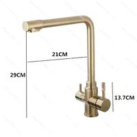 Purifier Kitchen Sink Faucet Hot & Cold Antique Brass Mixer Taps Rotating Deck Mounted Brushed Gold/Chrome/Black/Nickel