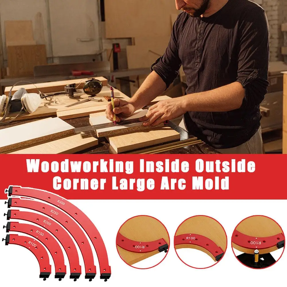 

Woodworking Inside Outside Corner Large Arc Mold Trimming Template Auxiliary Tool Chamfer Corner Trimming Curved Machine Cl L5m1