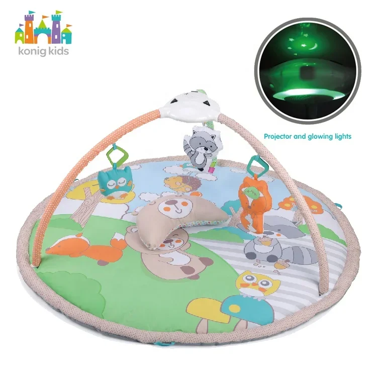 Konig Kids Factory Wholesale Baby Musical Indoor Soft Carpet Activity Large Jungle Gym Play Gym Mats With Projector