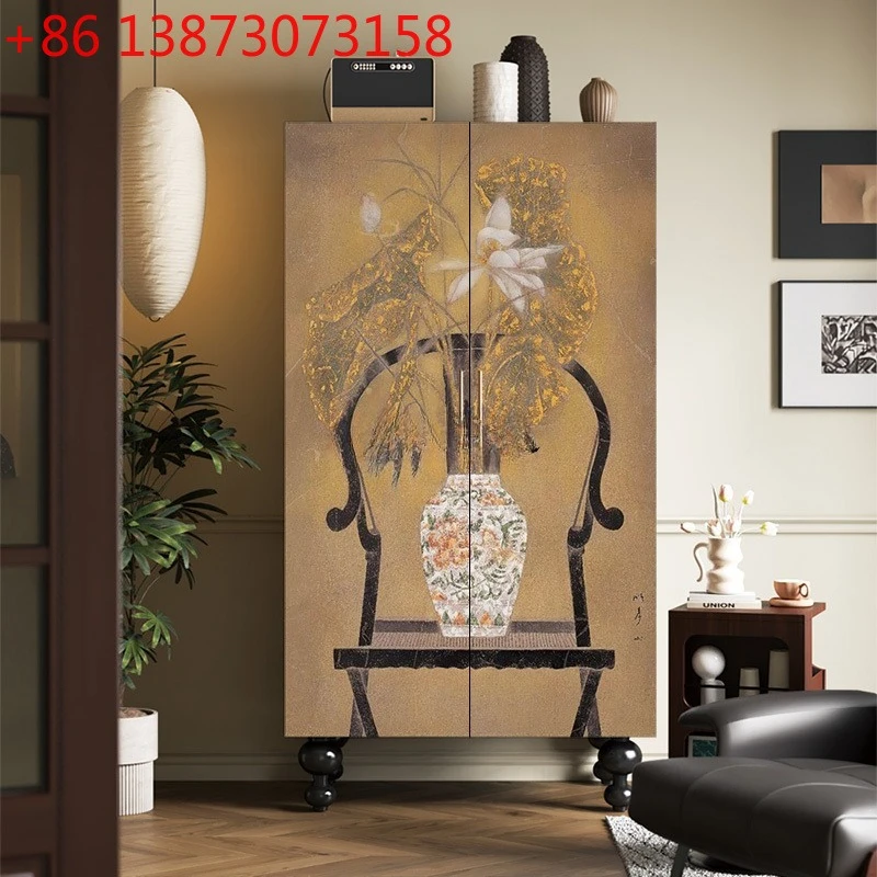 

-*New Chinese classical vase solid wood wardrobe can be customized storage integrated free installation
