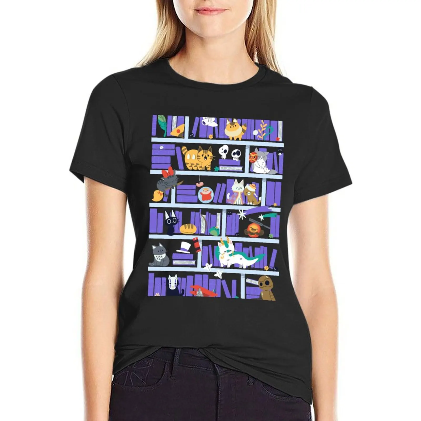 

Japanese Library T-Shirt graphics shirts graphic tees aesthetic clothes t shirts for Women