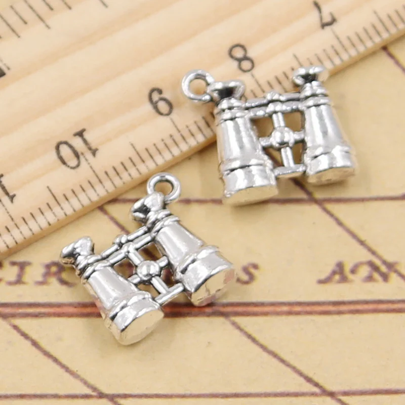 

15pcs Charms Double Sided Telescope 15x15mm Tibetan Bronze Silver Pendants Crafts Making Findings Handmade Antique DIY Jewelry