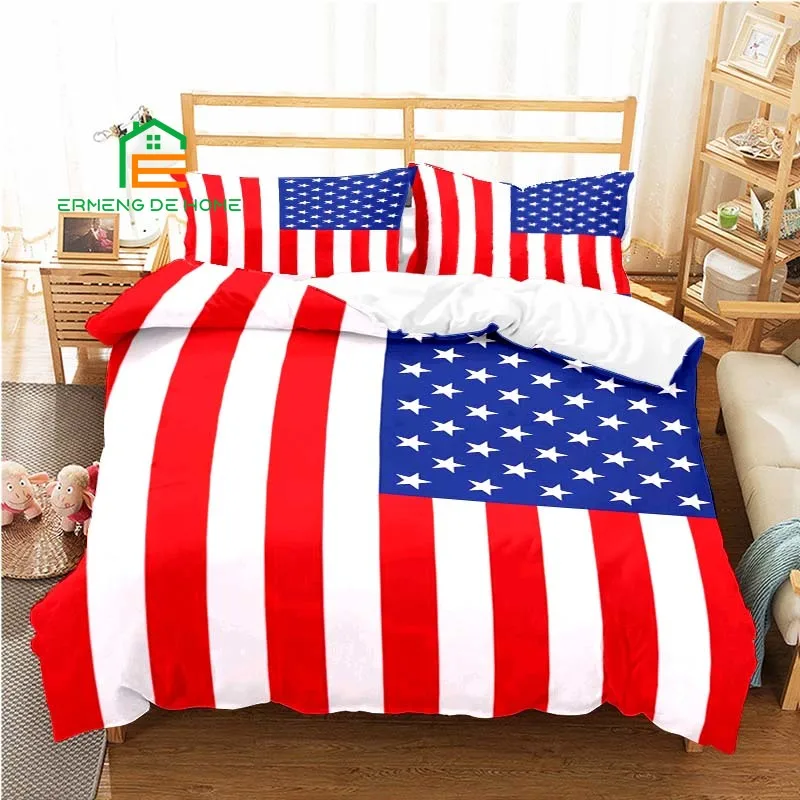 British Flag American Flag Ten national flags Pattern Duvet Cover Set Pillowcase Bedding Set AU,EU,US Size for Bedroom Decor