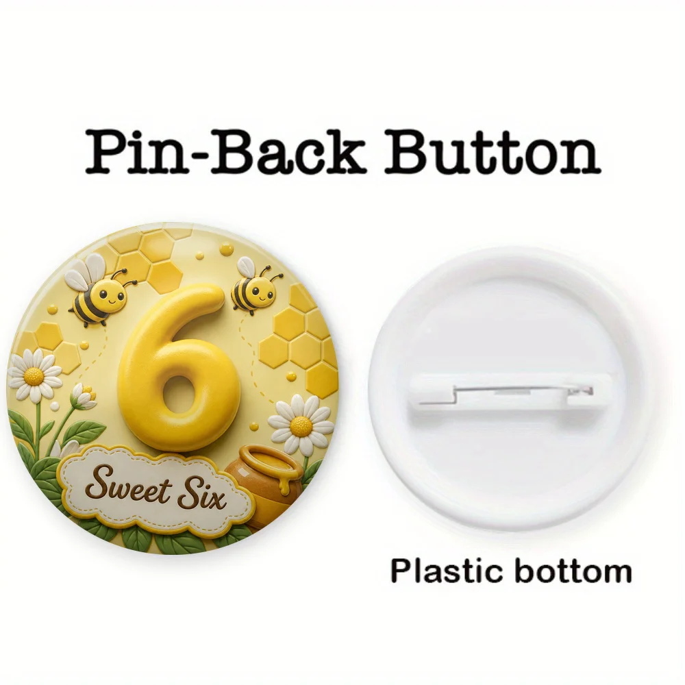 1pc, Sweet Six Birthday Number Lapel Pin, Perfect for party season, Easy to match daily accessory, Adds a playful holiday touch