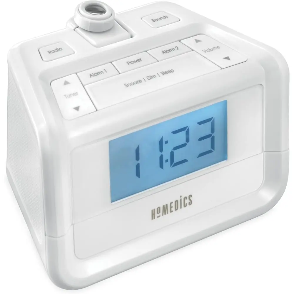 

Digital Dual Alarm Clock with Nature Sounds, LED Display, Multi-Alarm, Snooze, Sleep Timer, Nightlight, Ceiling Projection