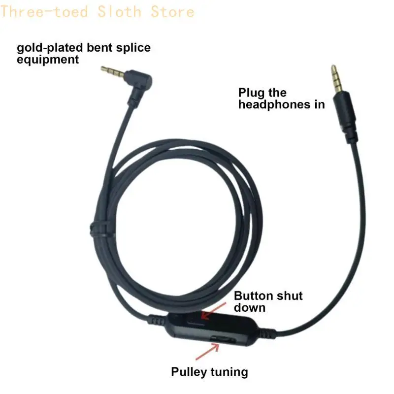 Ersatzkabel für NARI -Kopfhörergetriebe 3,5 mm männlich bis 3,5 mm männlicher goldplattierter Headsets Drahtstecker E74A