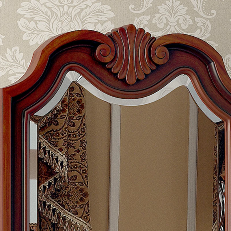 American Home Rotating Floor Dressing Mirror European Style Living Room Solid Wood Hanging Fitting Full-length Mirrors