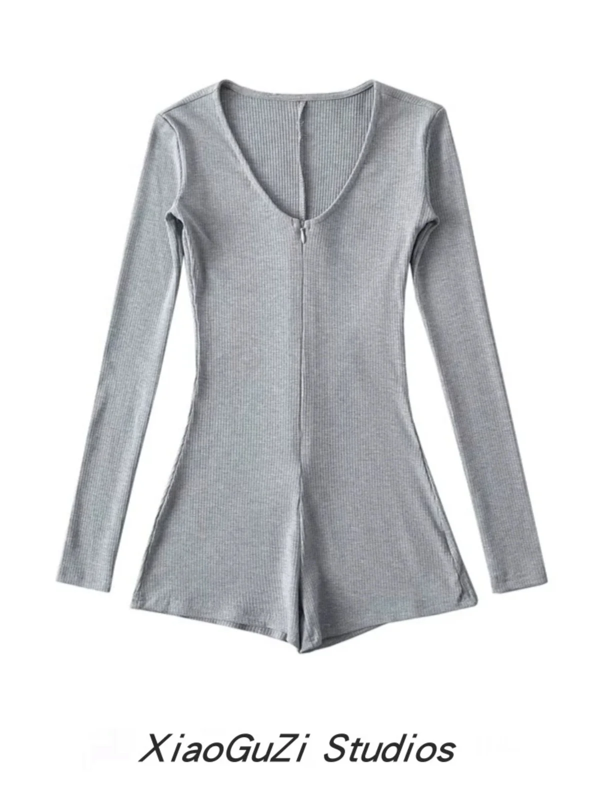 

Сексуальные брюки-комбинезон с V-образным вырезом, длинными рукавами, эластичные, облегающие, с молнией, в полоску, с завышенной талией, прямого кроя