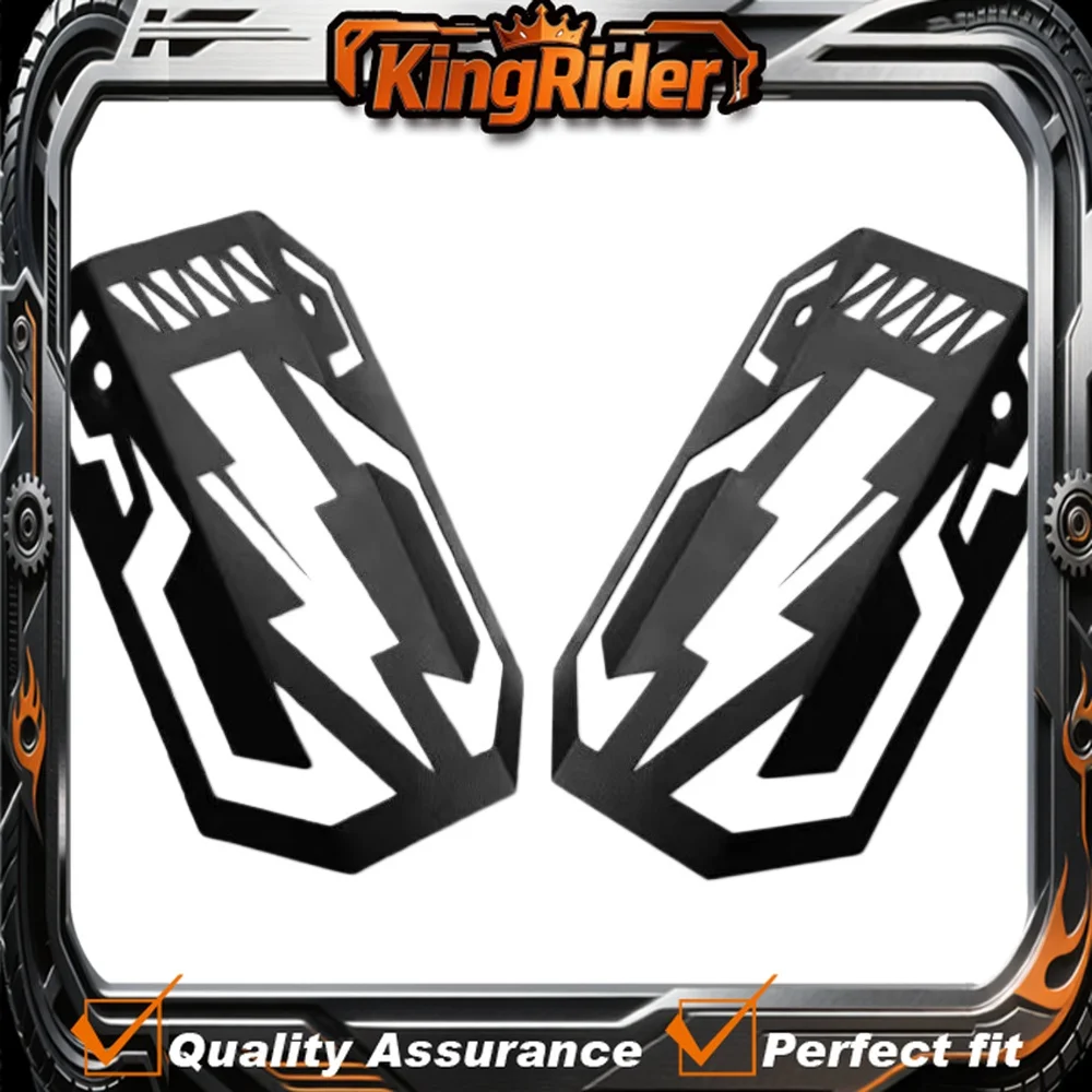 

【Supreme quality】For VOGE CU625 Modified Front Fork Guard, Black Warrior Style, Stainless Steel Shock Absorber Cover Kit