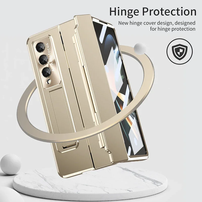 Leveling Hinges Protection Case For Samsung Galaxy Z Fold7 6 5 4 3 5G Phone Cover with Front Screen Protecter For Galaxy Fold 6