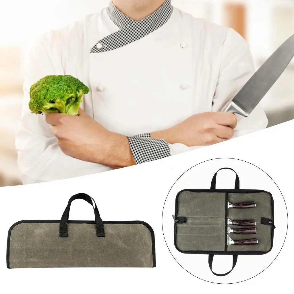Canvas Chef Roll Kitchen Cooking Carry Case with Shoulder Strap