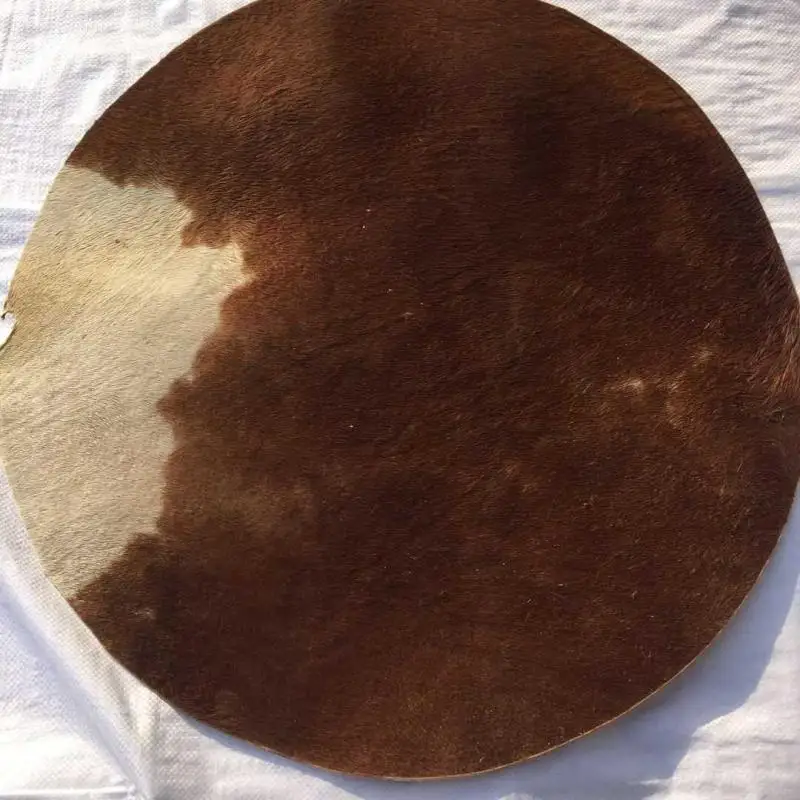 1Pc 35/45/55Cm Diameter Cow Fur Leather Percussion Musical Instrument Hand Diy Drum Skin Accessories Drumhead