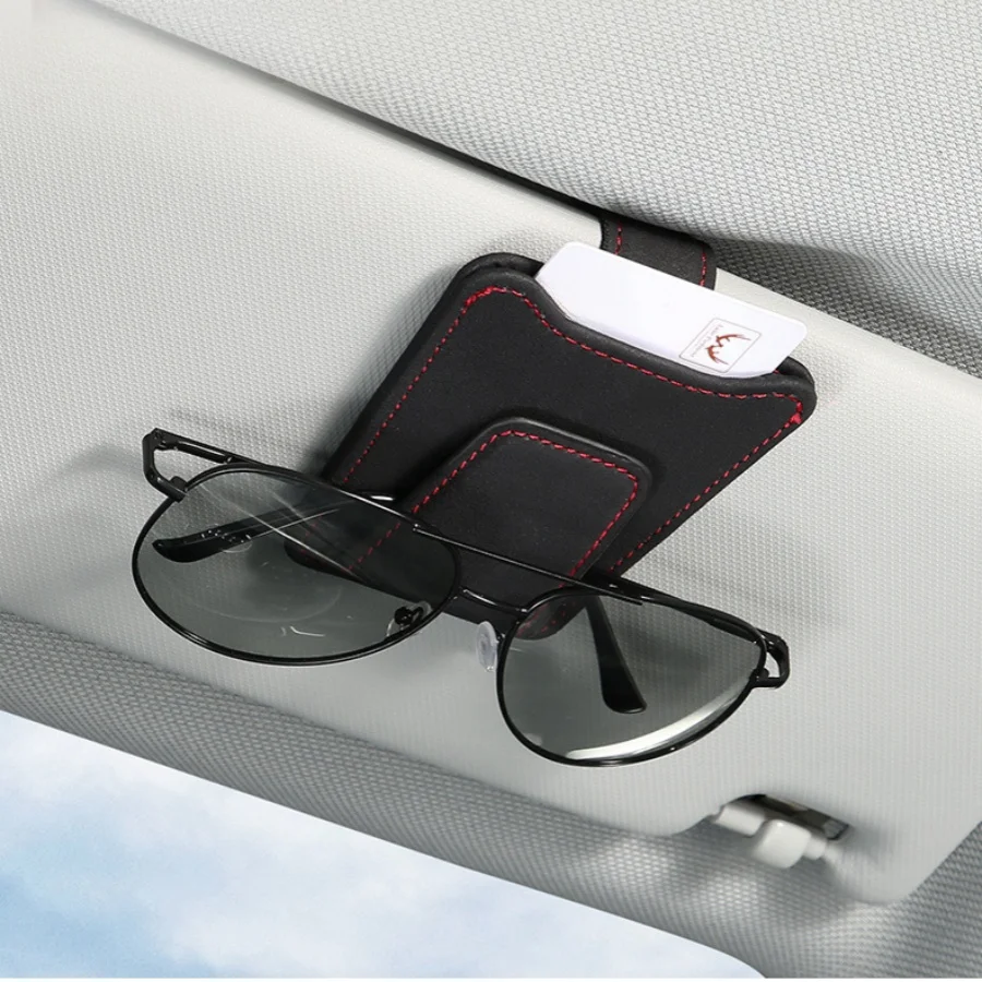 

Sunglass Holder For Car Sun Visor, Suede Leather Glasses Eyeglass Hanger Clip Car Sunglasses Holder Ticket Card Clip Accessories
