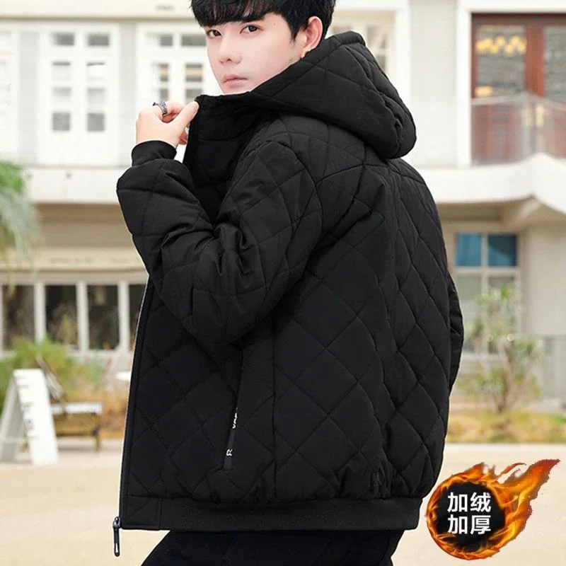

High-end Men Clothing Autumn Winter Jacket Fleece Warm Windproof Outerwear Long Sleeve Zipper Coat Parkas Mens Jacket New