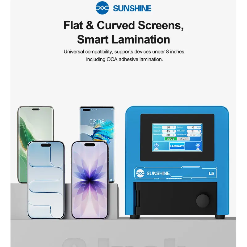 SUNSHINE L5 Smart Mini LCD Laminator Multi-language Support Compatible with both under 8 inches Flat and Curved Screens
