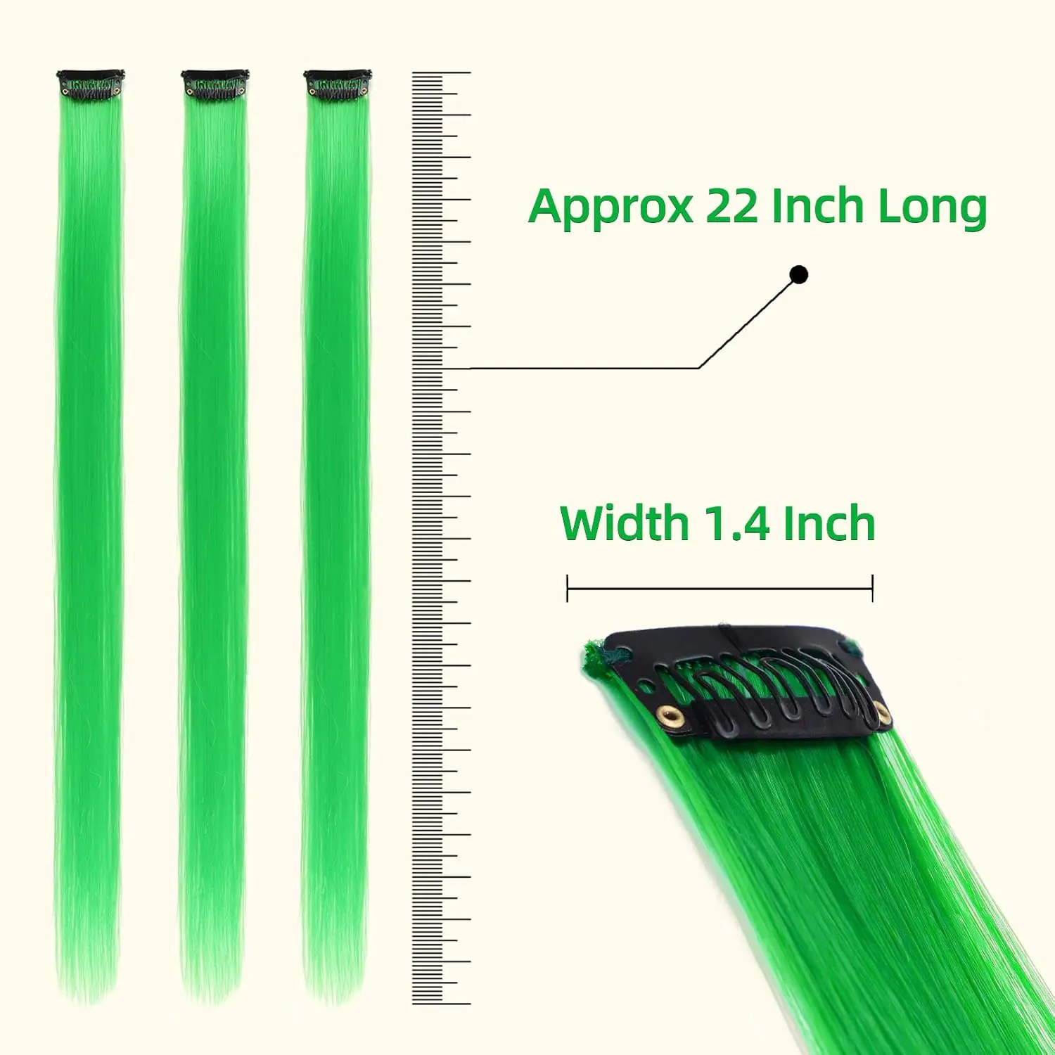 Synthetische 5PCS kleurrijke haarextensies Feesthoogtepunten Kleurrijke clip-in haarextensies Rechte haarstukken voor damesmeisjes