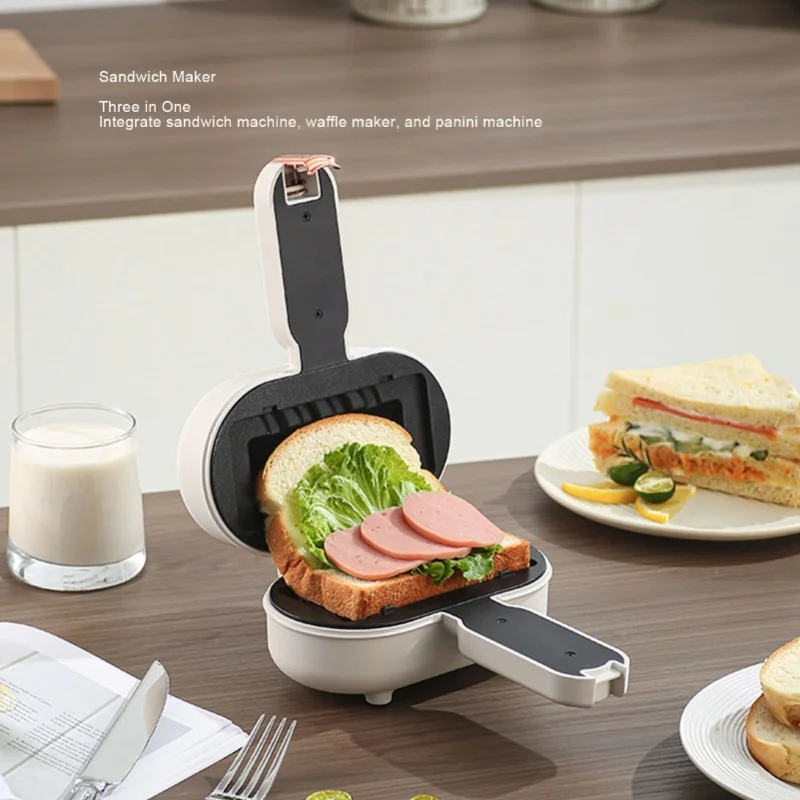 Multi Functional 3 In 1 Breakfast Machine Sandwich Maker Panini Press Waffle Iron Small For Kitchen US Plug