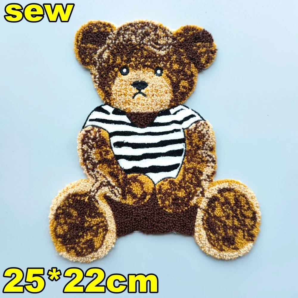 Embroidery Chenille Patch,Bear Animal Cartoon Number Badges,Bears Appliques Girls Skateboard Patches for Clothing WF235311