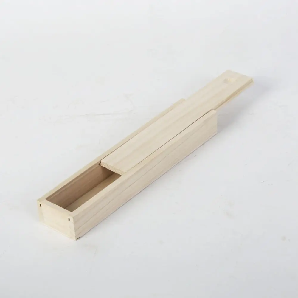 Vintage Style Wooden Case Sliding Lid Solid Timber Organizer For Incense Jewelry Tea Packaging Storage Decorative Craft