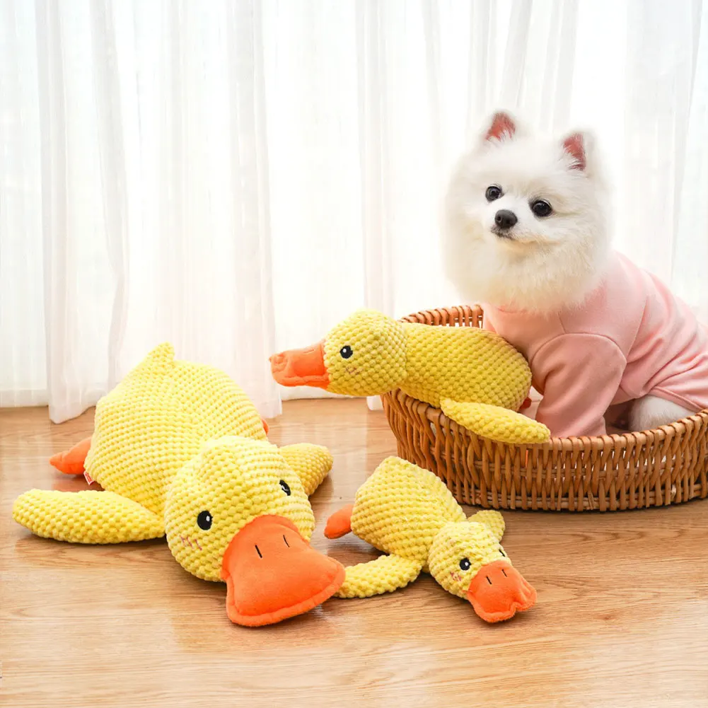 Dog Calming Duck Dog Toy Quacking Pet Toys for Small Large Dog Cat Puppy Molar Chew Toy Fun Interactive Plaything Dog Supplies