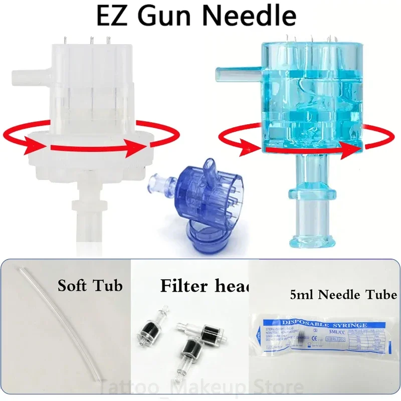 EZ-Accesorios de pistola de mesoterapia, filtro de presión negativa de 5/9 agujas, tubo de jeringa, herramientas de belleza Facial