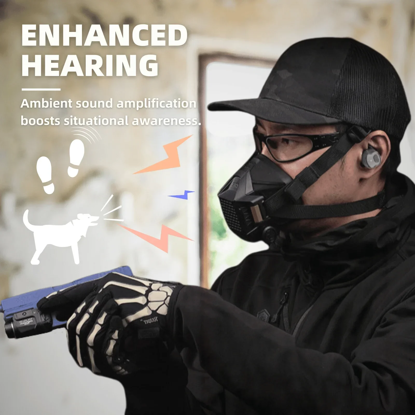 Electronic Shooting Ear Protection Earplugs, NRR26dB Noise Reduction, Hearing Protection Earmuffs for Shooting Hunting